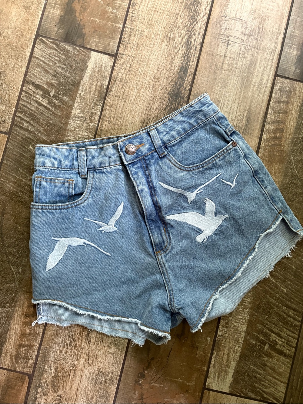 Taylor Swift Desire Denim Embroidered Seagull Jean High Waisted Shorts Summer
